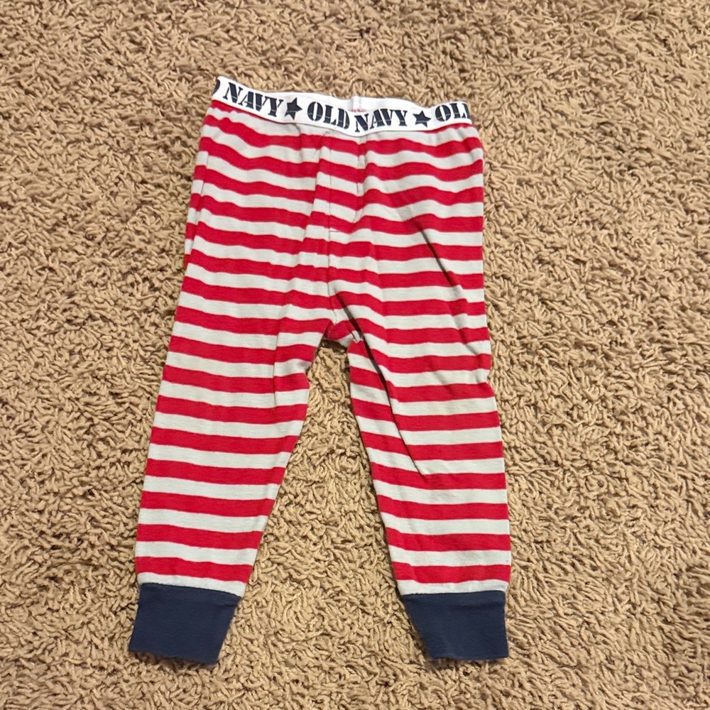 Old Navy Kids Red and White Striped Pajama Bottoms